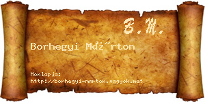 Borhegyi Márton névjegykártya